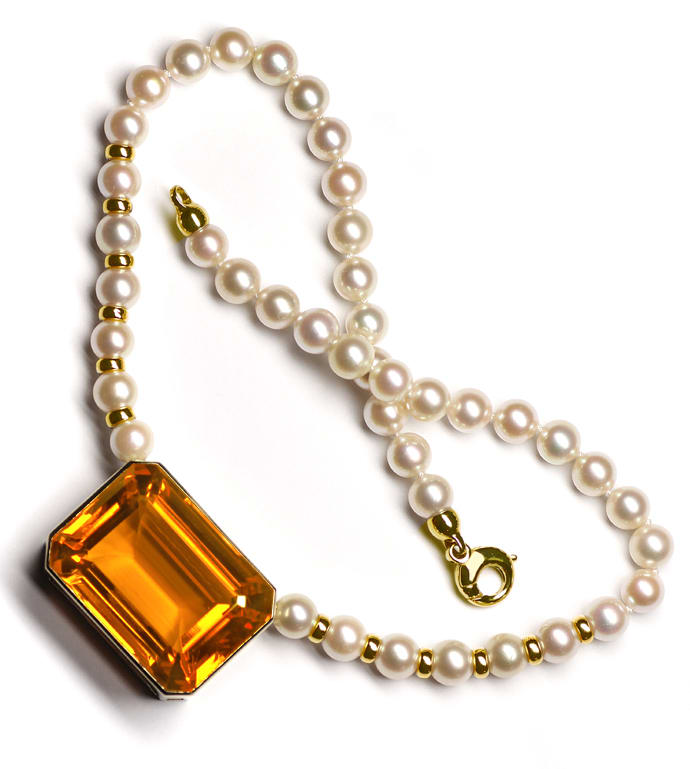 Foto 4 - Perlen Sensations Madeira Citrin Collier 110ct Gelbgold, R8827
