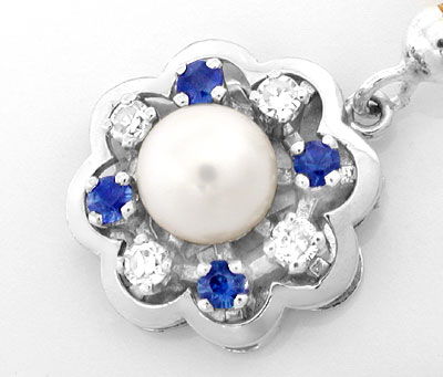 Foto 3 - Perlkette feinste Qualität Safir Diamant Schloss, S6191