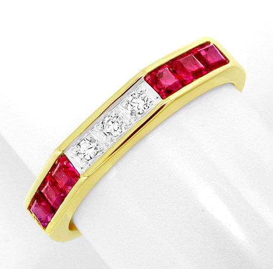 Foto 2 - Diamant-Ring Traum Spitzen Rubine 14K Gelbgold, S8813